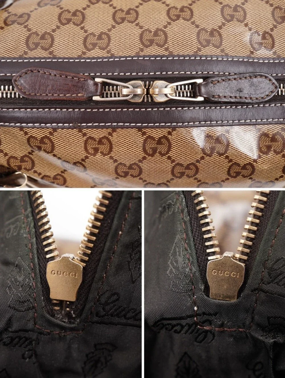 CM18 💗 Gucci Crystal Monogram Duchessa Boston Bag